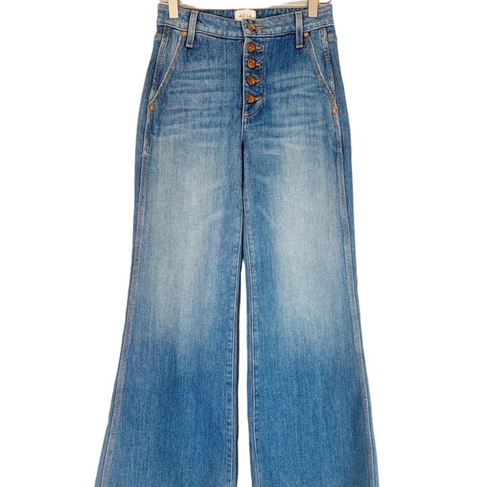 Alice + Olivia High Rise Crop Wide Leg Jeans Size 24